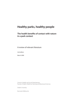Healthy Parks Healthy People-The health benefits of
