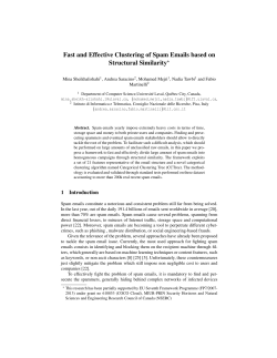 Fast and Effective Clustering of Spam Emails based on - Iit-Cnr