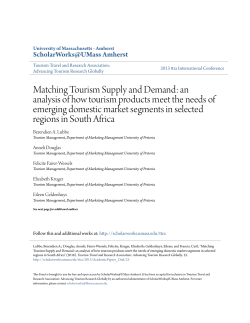 Matching Tourism Supply and Demand