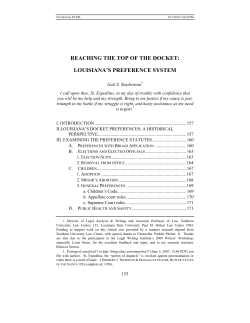 reaching the top of the docket: louisiana`s preference system