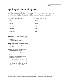Spelling and Root Words Worksheets #4