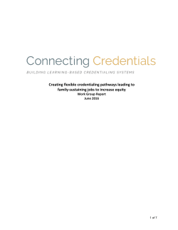 Creating flexible credentialing pathways leading to family