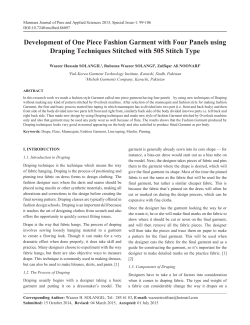 Development of One Piece Fashion Garment with Four