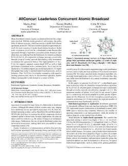 AllConcur: Leaderless Concurrent Atomic Broadcast