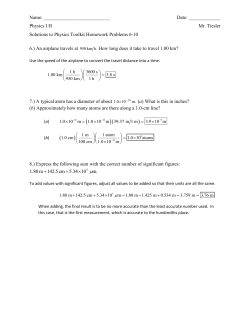 Solutions to Physics Toolkit Problems 6-10