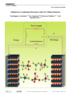 LithiumIon Conducting Electrolyte Salts for Lithium Batteries