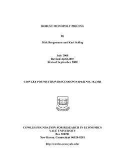 Robust Monopoly Pricing - Cowles Foundation