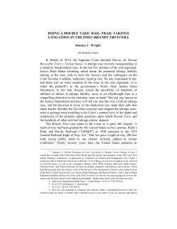 Doing a Double Take: Rail-Trail Takings Litigation in the Post