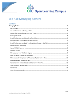 Managing Rosters - Open Learning Campus