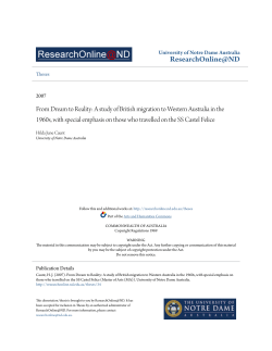 From Dream to Reality: A study of British migration to Western