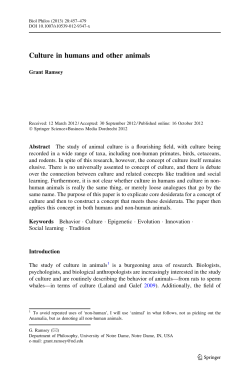 Culture in humans and other animals