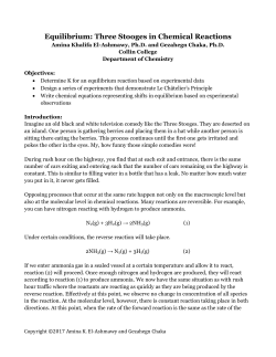 Equilibrium: Three Stooges in Chemical Reactions