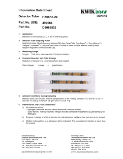 Information Data Sheet Detector Tube Hexane