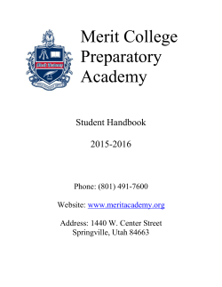 Student Handbook - Merit College Preparatory Academy
