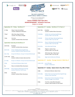 Season 9 FIREBALL RUN: Space Race ADVENTURTINERARY