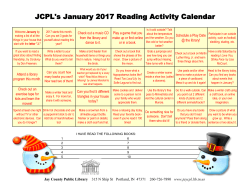 JCPL`s January 2017 Reading Activity Calendar