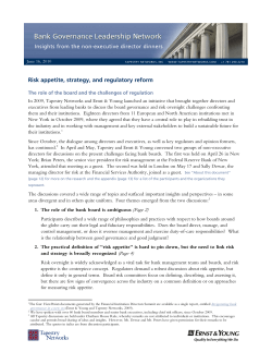 Risk appetite, strategy, and regulatory reform