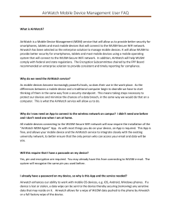 AirWatch Mobile Device Management User FAQ