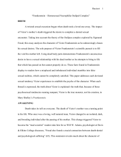 Frankenstein &ndash; Homosexual Necrophilia Oedipal Complex