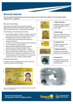 Security features - Department of Transport and Main Roads