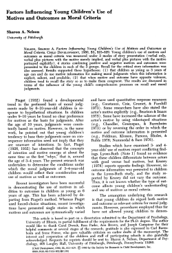 Factors Influencing Young Children`s Use of Motives and Outcomes