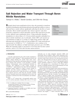 Salt Rejection and Water Transport Through Boron Nitride