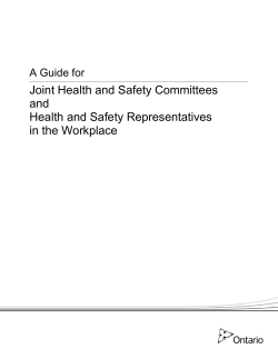 A Guide for Joint Health and Safety Committees and Health