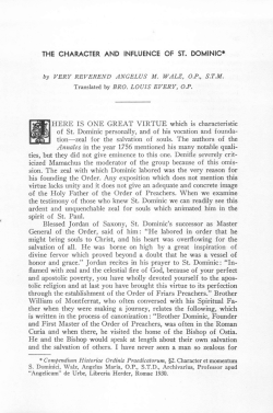 The Character and Influence of St. Dominic