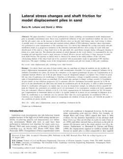 Lateral stress changes and shaft friction for model displacement