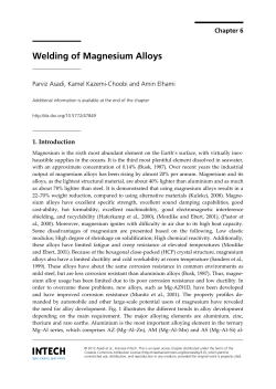 Welding of Magnesium Alloys