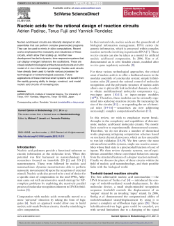 Nucleic acids for the rational design of reaction circuits