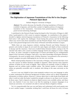 The Digitization of Japanese Translations of the Rvf in the Oregon
