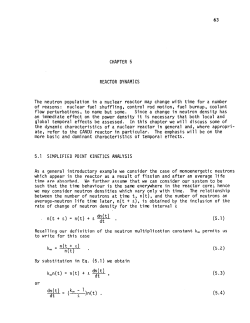 CHAPTER 5 REACTOR DYNAMICS The neutron population in a