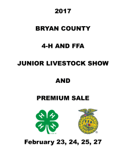 2017 BRYAN COUNTY 4-H AND FFA JUNIOR LIVESTOCK SHOW