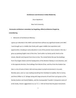 Architecture and Amnesia in Indian Modernity Arjun Appadurai New