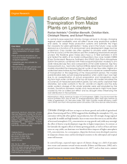 Evaluation of Simulated Transpiration from Maize Plants on Lysimeters