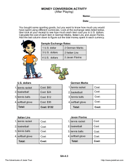 Intro to Currency Exchange Worksheet
