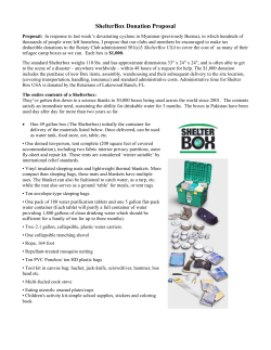 Proposal: In response to last week`s devastating cyclone in