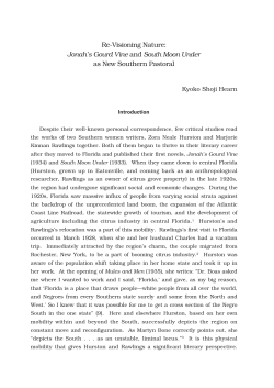 Jonah`s Gourd Vine and South Moon Under as New Southern Pastoral