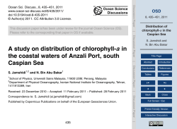 Distribution of chlorophyll-a in the Caspian Sea