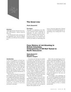 Case History of Jet Grouting in BC