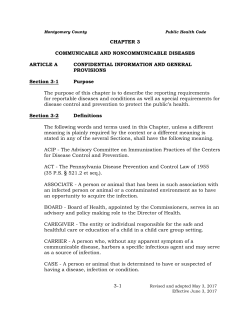 Communicable and Noncommunicable Diseases