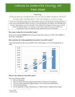 Latinos in Greenville County, SC Fact Sheet