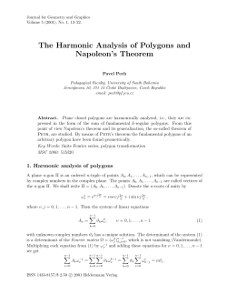 The Harmonic Analysis of Polygons and Napoleon`s Theorem