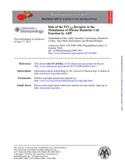 Function by ADP Modulation of Murine Dendritic Cell Receptor in