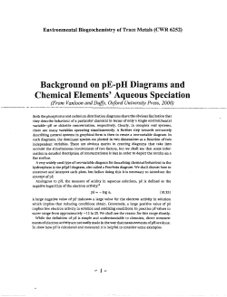 Background on pE-pH Diagrams and Chemical Elements` Aqueous