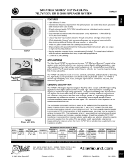 Atlas Sound FAP82T Spec Sheet
