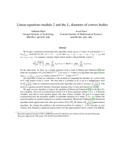 Linear equations modulo 2 and the L1 diameter of