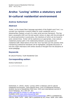 Aroha: Loving within a statutory and bi-cultural residential