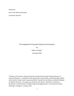 The Integration of Economic History into Economics